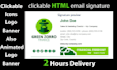 create HTML clickable email signature and custom design with animated logo