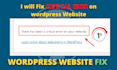 fix critical error on wordpress website and restore website design