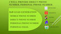 do direct phone number, presonal number, personal email for b2b lead generation