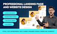 create professional modern html css landing page, website