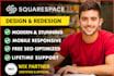 design or redesign squarespace website, squarespace website development