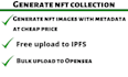 generate nft collection with metadata and rarities