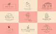 do elegant feminine botanical boho hand drawn logo design