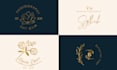 create a modern minimalist hand drawn botanical  boho floral line art logo