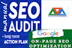 create a SEO audit report and action plan