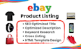 do ebay listing, ebay product listing, ebay seo listing, ebay lister