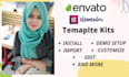 install, edit envato template kits within 1 hour only
