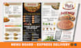 restaurant menu design, food menu, price list, print menu, digital menu design