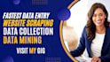 fastest data entry web scraping in 1 day internet research