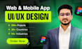 create mobile app UI UX, web UI UX design in figma