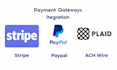 integrate stripe, paypal, plaid, or razorpay payment gateway in laravel and node