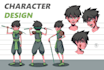 design anime style character sheets and original characters