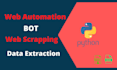 do web scrapping, web automation, bot