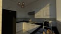 design kitchen interior in 3d and render