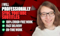 professionally sync youtube subtitles