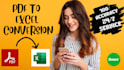convert PDF to excel instantly
