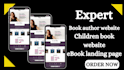 book author website, children book website, ebook landing page and website