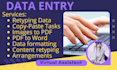 do fast data entry, retype data scanned pages in 24 hours