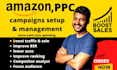 setup, manage optimize amazon PPC campaigns, advertising, amazon sponsored ads
