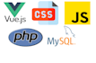 do a your website in vuejs, scss, javascript, php and mysql