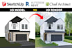 render your 3d house model using 3ds max and corona