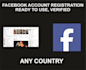 create new facebook account for you, active, ready to use