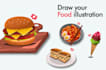 draw food or drink illustrations for ads need