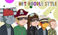 draw custom nft collection and meme coin art in doodle style