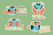 design cute stickers, character, animals emotion