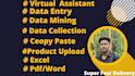do data entry, web research and copy paste