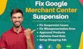 fix google merchant center suspension, gmc misrepresentation error on shopify