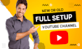 create, setup youtube channel with logo, art, intro, outro