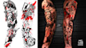 do premium trash polka design , sleeve tattoo
