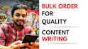do bulk quality content writing