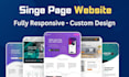 create single page website, one page website, custom website in html CSS js