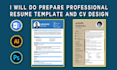 prepare professional resume template and CV design