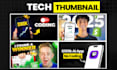 design professional tech youtube thumbnails