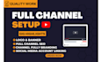 create and setup youtube channel with logo, banner, and SEO