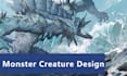 create 2d monster creature design in realistic styles