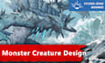 create 2d monster creature design in realistic styles