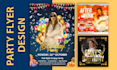 create a modern club, event, birthday, party flyer design