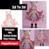 create 3d stylish character model with using render, texture, shadows and lights