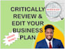 review, edit and improve your business plan