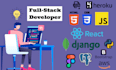 create websites using django, python, and reactjs as a full stack developer