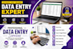 do data entry, copy paste, web research, excel, word and power point data entry