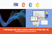 design and code a custom website in HTML CSS, js