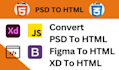 convert figma to html, psd to html bootstrap responsive website