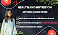 write SEO food, health and nutrition articles and blog posts