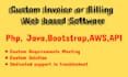 develop custom invoice web application, custom billing, accounting erp