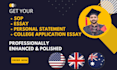 proofread and edit college application essay, review personal statement and sop